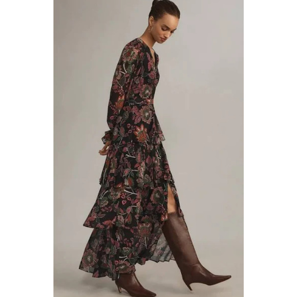 NWT Anthropologie Hutch Long-Sleeve V-Neck Wrap Maxi Dress - XL - Picture 4 of 5